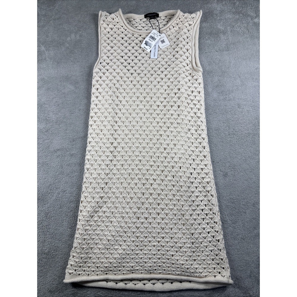 NWT Sanctuary Women's Slip Lined Summer Shell Eco Natural Dress Cream Size S